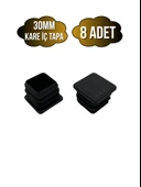 Kare Demir Profil İç Tapa Geçme Plastik Ayak Geçme Koruma Plastiği(30MM)(SİYAH) Siyah 30mm SİYAH - 8 ADET - 1