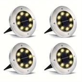 4 lü Solar Panelli Kazıklı Bahçe Aydınlatması - 1
