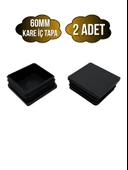 Kare Demir Profil İç Tapa Geçme Plastik Ayak Geçme Koruma Plastiği(60MM)(SİYAH) Siyah 60mm SİYAH - 2 ADET thumbnail 1