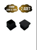 Kare Demir Profil İç Tapa Geçme Plastik Ayak Geçme Koruma Plastiği(25MM)(SİYAH) Siyah 25mm SİYAH - 2 ADET - 1