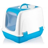 Mikopet Küçük Kapalı Kedi Tuvaleti Mavi - 1