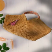 Renkli Saplı Kağıt İp Plaj Çantası thumbnail 3