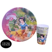 Pamuk Prenses Karton Tabak Bardak 8 li Set - 1