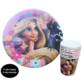 Rapunzel Karton Tabak Bardak 8 li Set - 1