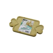 DİKDÖRTGEN 3 BÖLMELİ=2İN1 KALP KULP - BÖLME + 1 AHŞAP BAMBU SERVİS SUNUM TEPSİ - TAHTASI 25 X 14 X 1.4CM (5232) - 1