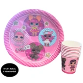 Lol Bebek Karton Tabak Bardak 8 li Set - 1