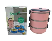 AÇIK PEMBE 3LÜ SEFER TASI SAKLAMA KABI 1.8LT (5232) - 1