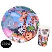 Safari Karton Tabak Bardak 8 li Set - 1