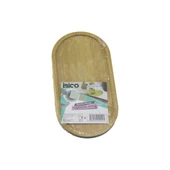 OVAL AHŞAP BAMBU YAĞDANLIK ALTLIK MİNİ TEPSİ 12 X 23.3 X 0.8CM (5232) - 1
