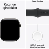 Apple Watch Series 10 GPS + Cellular, 42 mm Arduvaz Titanyum Kasa ve Siyah Spor Kordon - S/M - 9