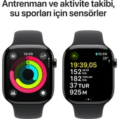Apple Watch Series 10 GPS + Cellular, 42 mm Arduvaz Titanyum Kasa ve Siyah Spor Kordon - S/M - 4
