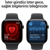 Apple Watch Series 10 GPS + Cellular, 42 mm Arduvaz Titanyum Kasa ve Siyah Spor Kordon - S/M - 5