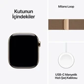 Apple Watch Series 10 GPS + Cellular 42mm Altın Rengi Titanyum Kasa ve Altın Rengi Milano Loop - 5