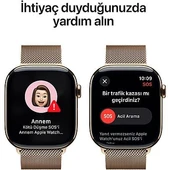Apple Watch Series 10 GPS + Cellular 42mm Altın Rengi Titanyum Kasa ve Altın Rengi Milano Loop - 3
