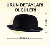 Nessiworld Charlie Chaplin Stil Çocuk Şapkası – Siyah Melon Parti Şapkası thumbnail 1