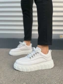 JY010 Cloud Bağcıklı Cilt Erkek Günlük Sneaker Ayakkabı CBT - Beyaz - 2