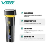 VGR V-355 Pro 3D yüzen ıslak kuru elektrikli tıraş makinesi thumbnail 3
