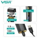VGR V-355 Pro 3D yüzen ıslak kuru elektrikli tıraş makinesi thumbnail 2