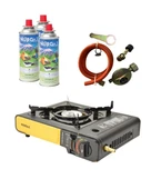 Tekli Portatif Ocak Tüp Girişli Siyah+Dedantör Set+220Gr 3 Adet thumbnail 1