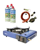 Tekli Portatif Ocak Tüp Girişli Mavi+Dedantör Set+220Gr 3 Adet thumbnail 1