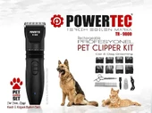 Powertec TR-9000 Pet Evcil Hayvan Kedi Köpek Tıraş Makinesi Seti thumbnail 2
