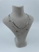 Xbaby İkili Yıldız Taşlı Çelik Gümüş Renk Kolye thumbnail 2