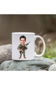 Özcan Tasarım Kişiye Özel Bardak - Karikatür Bardak - Erkek Asker Bardak thumbnail 1