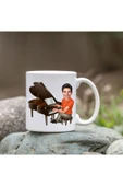Özcan Tasarım Kişiye Özel Bardak - Karikatür Bardak - Müzisyen Erkek Bardağı thumbnail 1