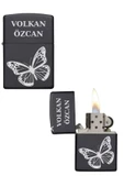 Özcan Tasarım Kişiye Özel Kelebek Baskılı Metal Çakmak thumbnail 1
