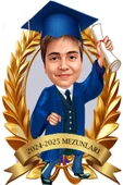 Özcan Tasarım Kişiye Özel Mezuniyet Biblosu - Karikatür Mezuniyet Biblosu - Öğrenci Biblosu thumbnail 3