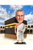 Özcan Tasarım Kişiye Özel Ahşap Biblo - Hacı Karikatür Biblo - Kabe Biblo thumbnail 1