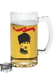Özcan Tasarım Atatürk ve Bayrak Baskılı Bira Bardağı - Bira Bardak thumbnail 1