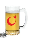 Özcan Tasarım Ay Yıldız Baskılı Bira Bardağı - Bira Bardak thumbnail 1