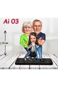 sekizlazer Kişiye Özel Ahşap Biblo - Aile Karikatür Biblo - 3 Kişilik Aile Biblo 6 thumbnail 1