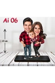sekizlazer Kişiye Özel Ahşap Biblo - Aile Karikatür Biblo - 3 Kişilik Aile Biblo 6 thumbnail 3