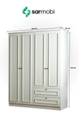 SARMOBİ Mira 4 Kapaklı 2 Çekmeceli Dolap thumbnail 8