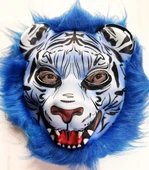 Mavi Saçlı Kaplan Maskesi Kurt Maskesi Mega Peluş 27 No thumbnail 1