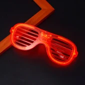 Kırmızı Led Işıklı Parti Gözlüğü - Neon Glow Şerit Gözlük 3 Modlu - 4