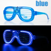Mavi Led Işıklı Parti Gözlüğü - Neon Glow Şerit Gözlük 3 Modlu - 1