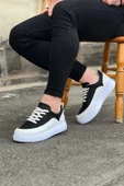 Beyaz Siyah Ortopedik Taban Erkek Casual Ayakkabı - 7