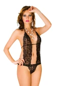 Siyah Dantelli Bodysuit - 1
