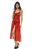 Kırmızı Şifon Gecelik - 1