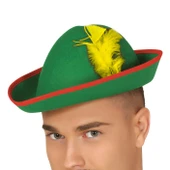 Yeşil Renk Robin Hood Şapkası Sarı Tüylü thumbnail 3