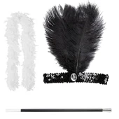 Retro Charliston Otrişli Aksesuar Seti – 20'ler 90'lar Gatsby Kostüm Seti thumbnail 2