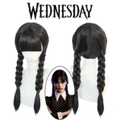 Wednesday Siyah Örgülü Peruk thumbnail 2