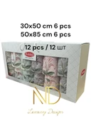 6'50x85cm 6'30X50 12'li Nakışlı Havlu Begonia thumbnail 1