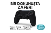 Yeni Nesil PS4 Kolu Kablosuz, Şarj Edilebilir, Ergonomik Titremeli Dayanıklı Oyun Dostu Siyah thumbnail 3