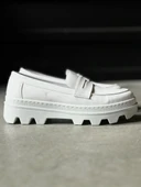 Yüksek Taban Klasik Ayakkabı Beyaz - 1