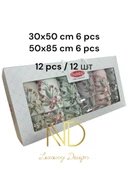 6'50x85cm 6'30X50 12'li Nakışlı Havlu Lily thumbnail 2