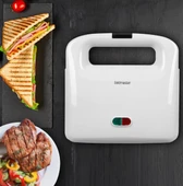 Milk 750W Isınmaya Dayanıklı Tost ve Izgara Makinesi Beyaz thumbnail 1